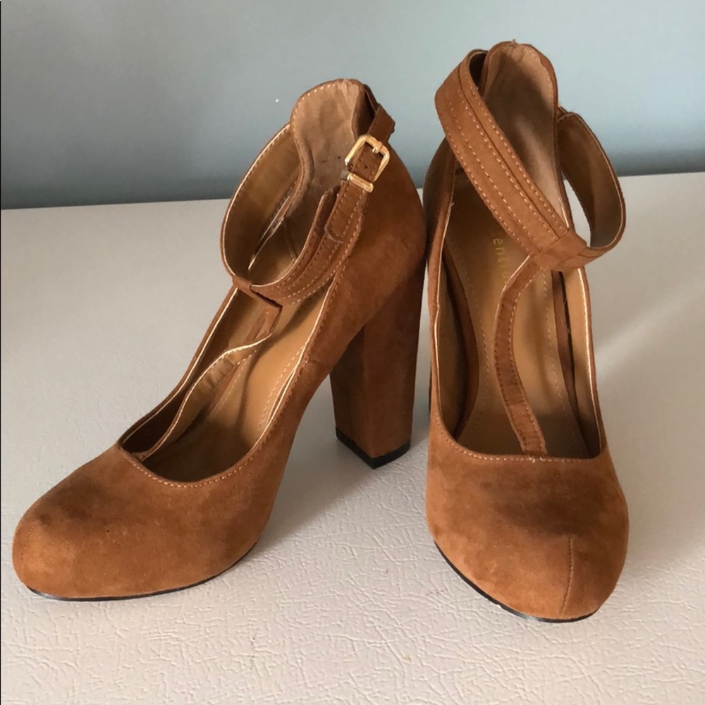 Stylish brown block heels